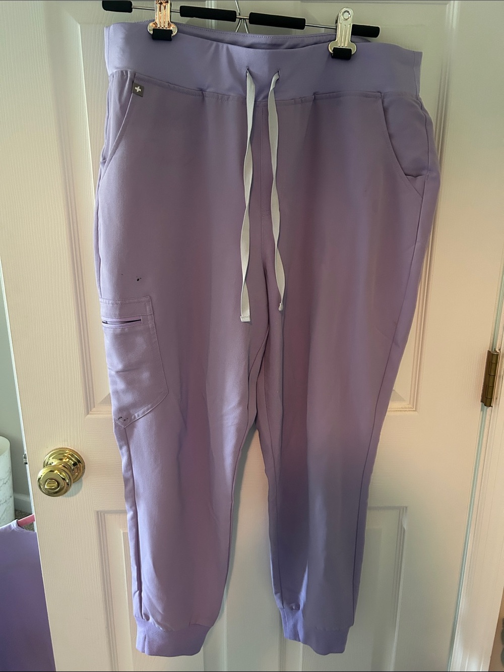 Figs Lavender Drawstring Cargo Joggers